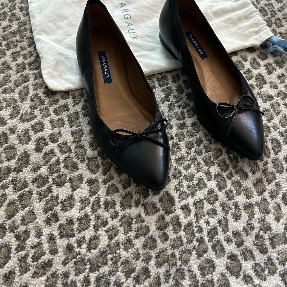 Margaux Classic Black Leather Flats